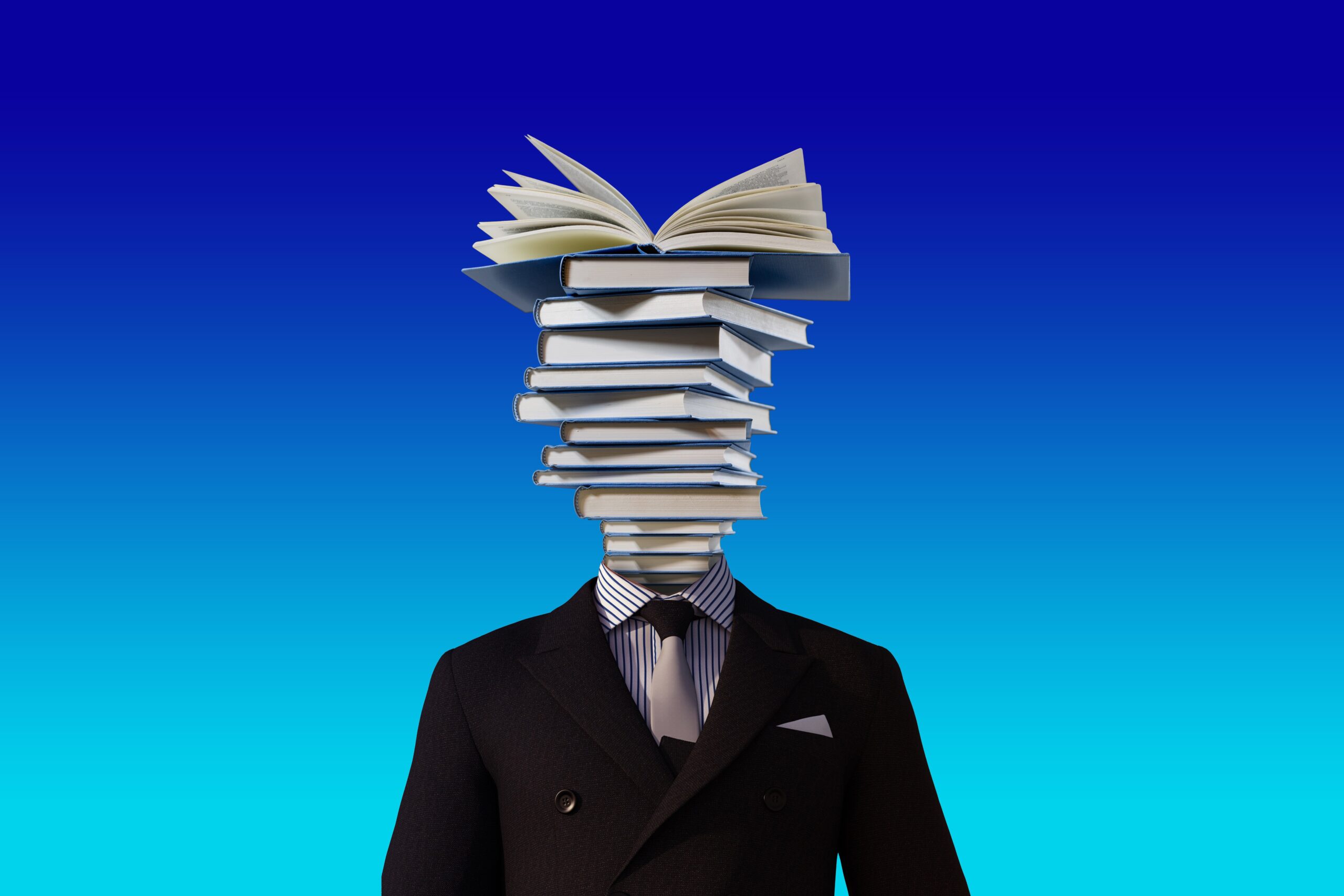 Chico cabeza libros